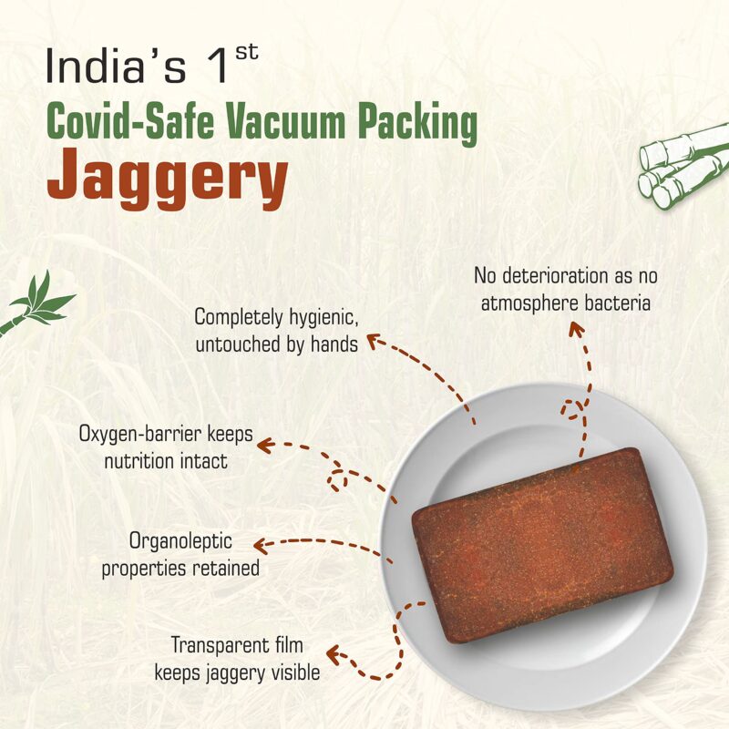 DHAMPURGREEN Vacuum Packed Jaggery, 1Kg | Jaggery Whole, Jaggery | No Colour, No Preservatives, Chemical Free Sulphurless - Image 6