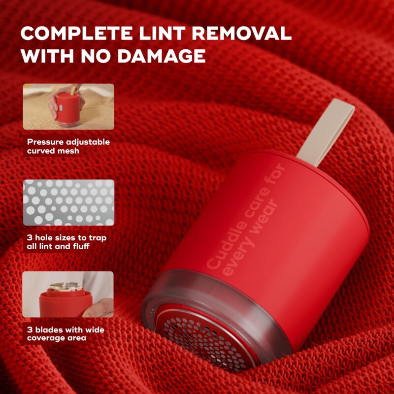 NUUK RIZZ Rechargeable Lint Remover for Clothes with FREE Storage Pouch | 2 Speed Modes For All Fabrics | 60 Min Runtime with Type-C Charging | Fabric Shaver for Woolen Sweaters, Shawls, Coats, Shirts - Image 3