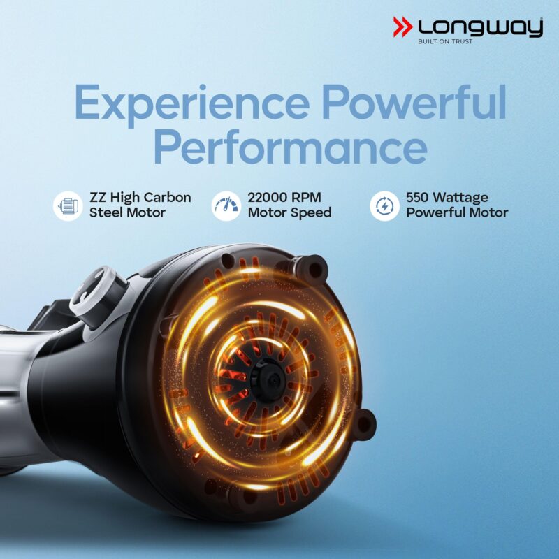 Longway Reo 550 Watt Mixer Grinder with 4 Jars for Grinding, Mixing, Blending, Juicing with Powerful Motor | 1 Year Warranty | (Black & Gray,4 Jars) - Image 5