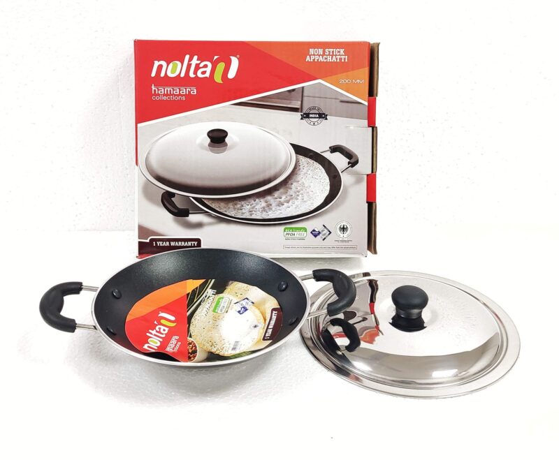 Nolta Non-Stick Appachatti Hamaara Collection Aluminium Pan (Black) - (3 MM Thickness) - Image 2