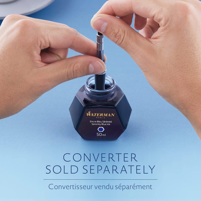 Waterman 50 ml Bottled Liquid Fountain Pen Ink, Serenity Blue (S0110720) - Image 7