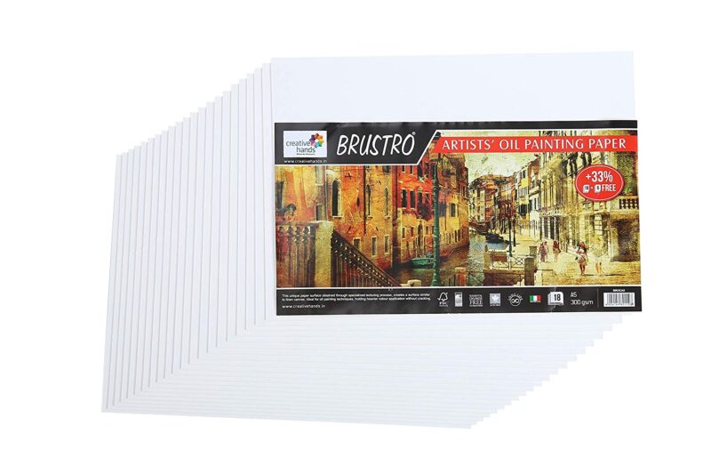 Brustro Artists' Oil Painting Papers 300 GSM A5 (Contains 18 + 6 Free Sheets)