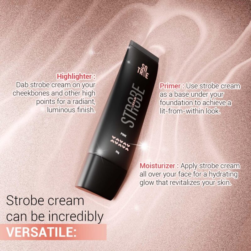Sotrue Strobe Cream Pink for Face Radiance, Multipurpose Strobe Cream, Dewy Glazed Instant Glow, Highlighter For Face, Boosts Hydration, For All Skin Types, 30g, - Image 4