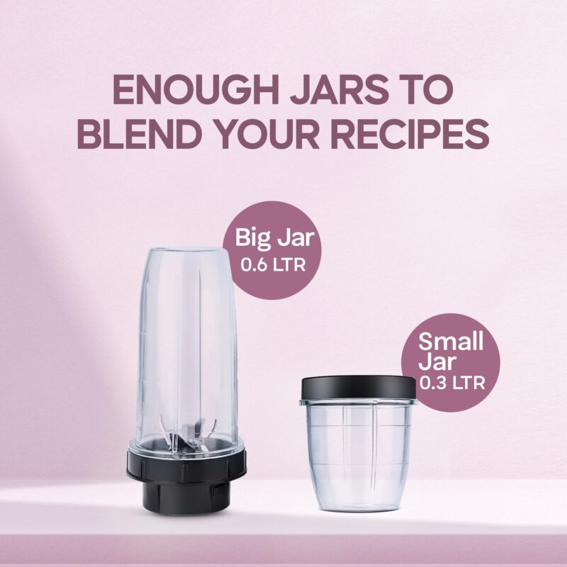 Longway Sage 500 Watt Juicer Mixer Grinder with 2 Jars for Grinding, Mixing, Juicing with Powerful Motor | 1 Year Warranty | (Gray & Black, 2 Jars) - Image 5