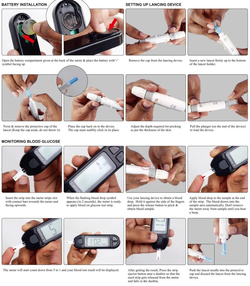 Control D Blood Glucose Monitor (Pack of 50 Strips, Black) - Image 5