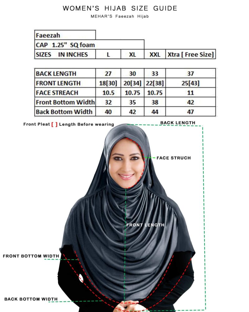 Mehar HIJAB'S MUSLIM MODEST WOMEN'S FRILLED STYLISH HIJAB FAEEZAH (Grey, X-Large) - Image 3