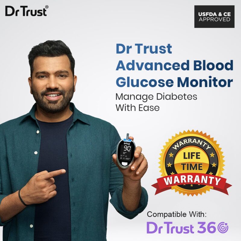 Dr TrustFully Automatic Blood Sugar Testing Glucometer Machine with 10 Strips(Black) - Image 7