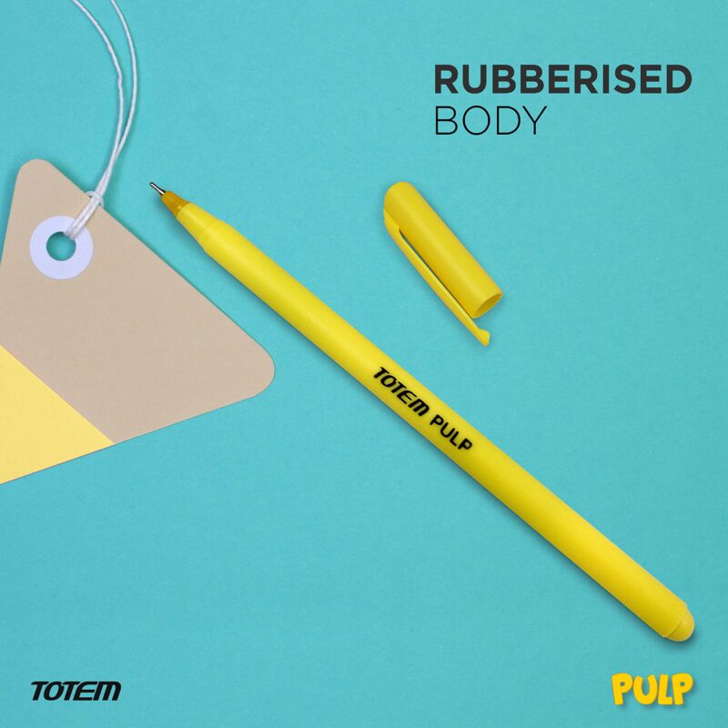 TOTEM Pulp Ball Pens Jar | 50 Pens (45 Blue Ink & 5 Black Ink) | Assorted Pastel Body | Pens for Writing | 0.7 mm Tip | Fragrance Ink | Rubberized Grip | Stationery Set | Stick Pens Set - Image 2