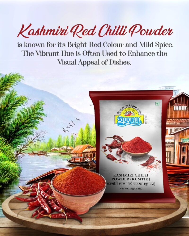 Spyran Kashmiri Red Chilli Powder, Lal Marchu Powder, 100% Natural and No Preservatives & Color 1kg - Image 4