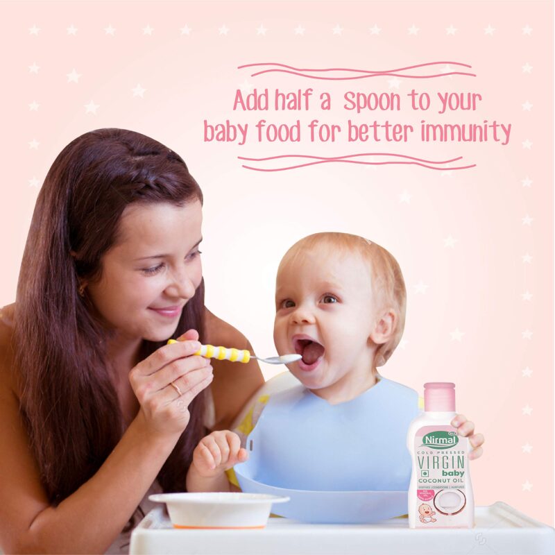 KLF Nirmal Virgin Baby Coconut Oil | Baby Massage Oil | 400 ml| For soft and supple skin | A Natural skin moisturizer | Great for Diaper Rashes | Baby Friendly Pack - Image 3