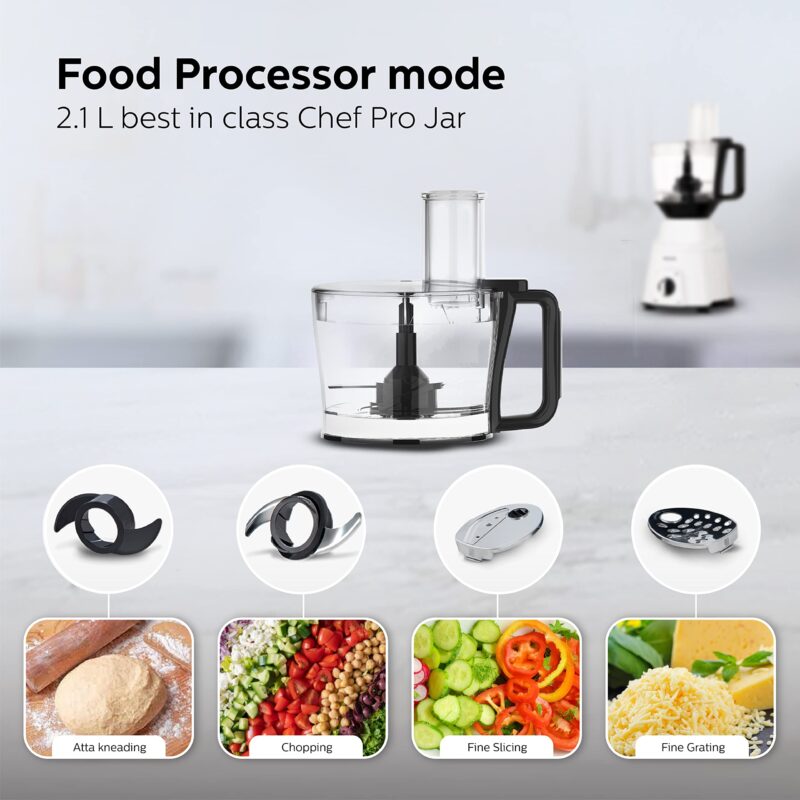 PHILIPS Mixer Grinder 750 Watt, 3 in 1 (Mixer Grinder + Juicer + Food Processor) 4 Jar (HL7763/00) - Image 4
