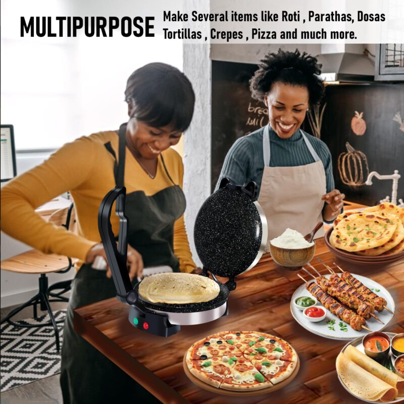 Libra Multipurpose Roti Maker electric automatic | chapati maker electric automatic | roti maker machine with 950 Watts for making Roti/Chapati/Parathas - Stainless Steel - Image 7