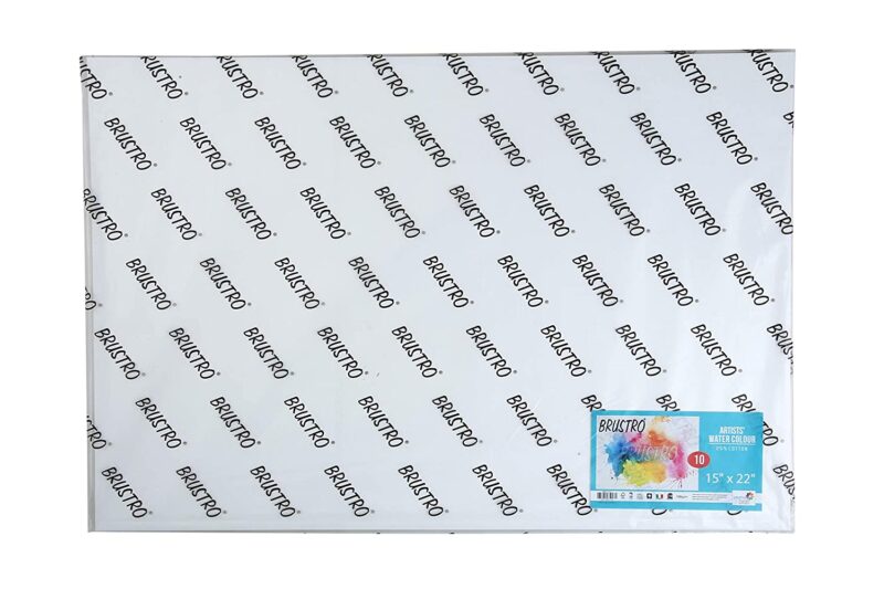 Brustro Artists Watercolour Paper, 25% Cotton, 300 GSM, Cold Pressed, Size - 15" x 22" (Inches), Pack of 10 Sheets - Image 2