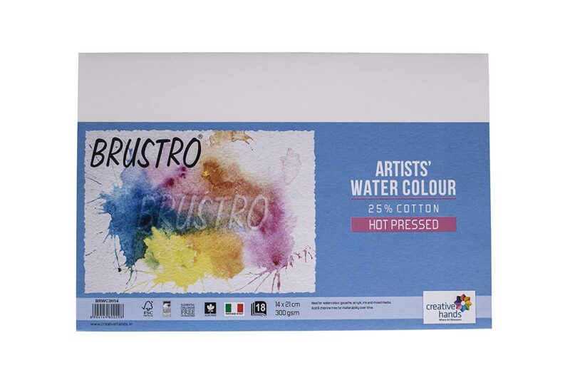 Brustro Watercolour Papers 25% Cotton HP 300 GSM 14 X 21 CM , 2 Packets (Each Packet Contains 18 sheets) - Image 2