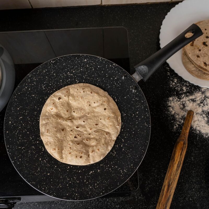 Senora Hammerton Coated Nonstick Concave Tawa 280 MM I PFOA Free I Induction Bottom I 100% Pure & Toxin-Free I Food Grade Surface I Gas Stove Compatible - Image 3