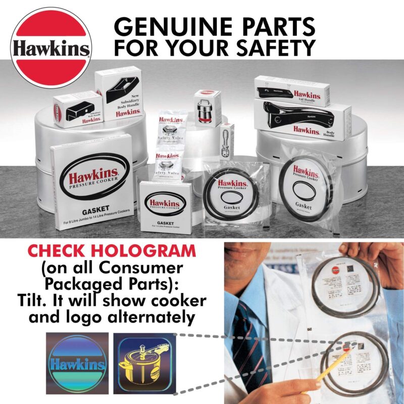 Hawkins Aluminium Safety Valve For All Hawkins Pressure Cookers From 1.5 Litre To 14 Litre, Black, Standard (BP SV), 14 Liter - Image 4