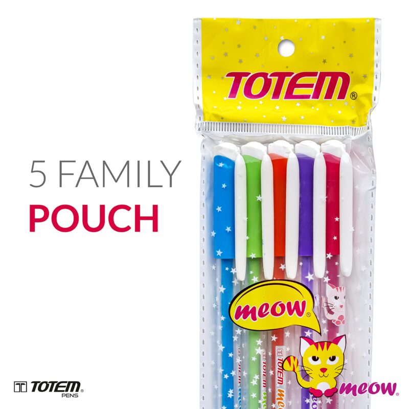 Totem Win Pens Theme of Colourful Cats Meow 0.7 mm Tip for Smooth & Dark Writing Ball Pens for Stylish Girls Cute Pens, School, Office & Business - 100 Pcs (50 Blue Ink & 50 Black Ink) - Image 9