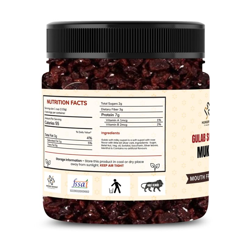 Hungry Harvest Soft Gulab Supari 300g Mouth Freshener Sweet Rose supari [Jar Pack] - Image 7