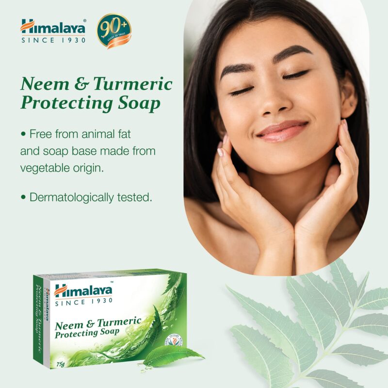 Himalaya Herbals Protecting Neem and Turmeric Soap, 75gm - Image 4