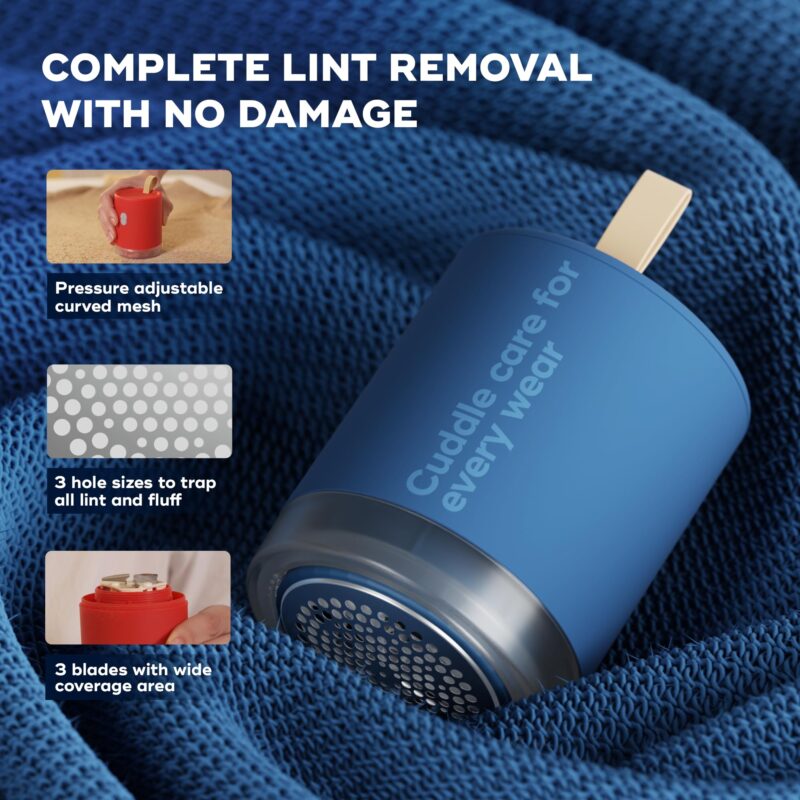 NUUK RIZZ Rechargeable Lint Remover for Clothes with FREE Storage Pouch | 2 Speed Modes For All Fabrics | 60 Min Runtime with Type-C Charging | Fabric Shaver for Woolen Sweaters, Shawls, Coats, Shirts - Image 5