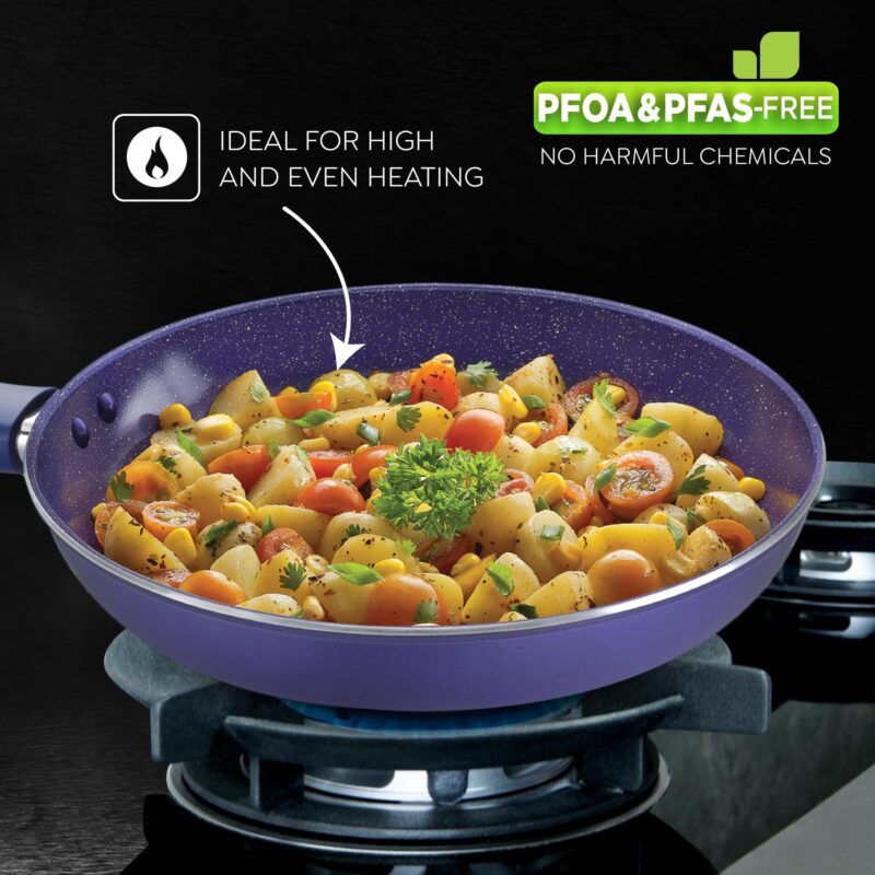 Prestige Ceraglide Ceramic Coated 24 cm Non-Stick Fry Pan | Consumes Less Oil | Preferred for High Heating & Even Heating | Stain-Resistant | Gas & Induction Compatible - Image 4