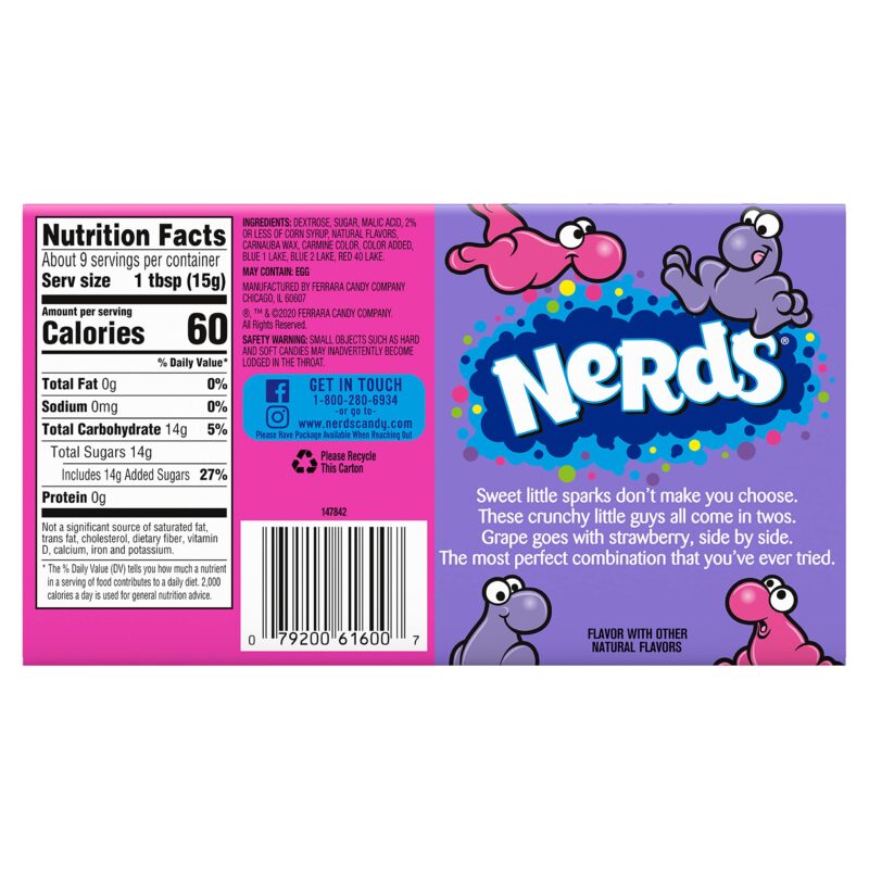 8x Wonka for The Love of Nerds Gotta Have Grape & Seriously Strawberry Candy, 141 g each - Pack of 8 - Image 5