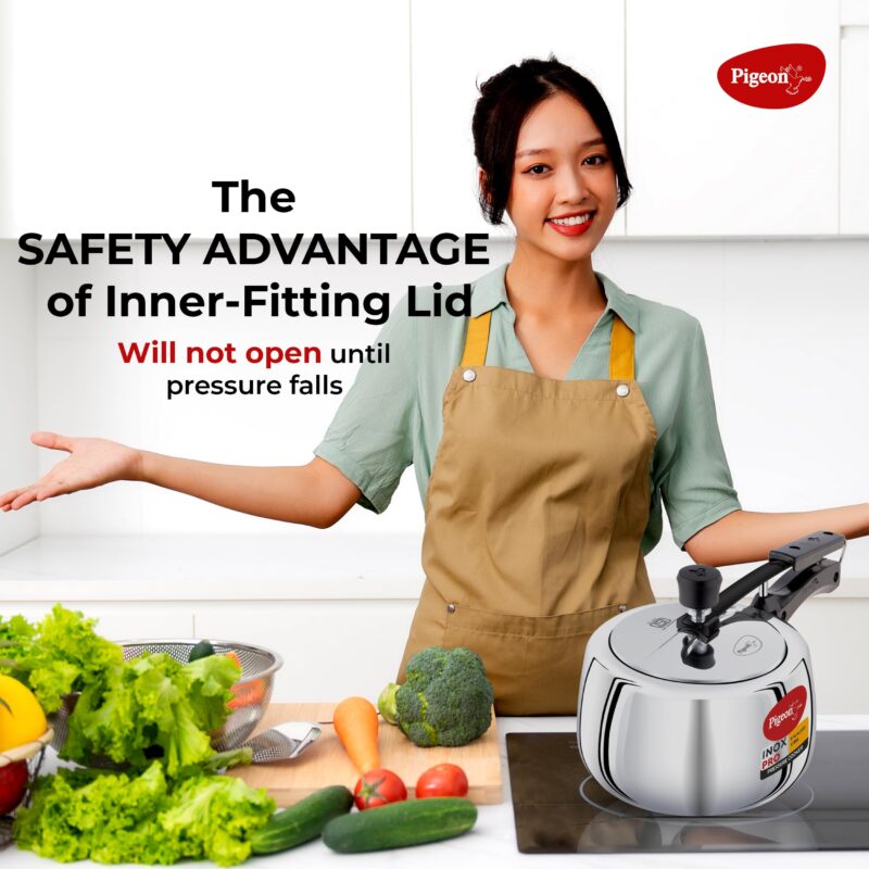 Pigeon by Stovekraft Inox Pro 3L Inner Lid Stainless Steel Cooker - Image 4