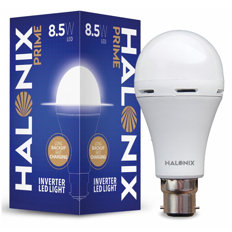 Halonix 8.5 Watt B22 LED White Rechargeable Emergency light Inverter Bulb, Pack of 1 - Image 2