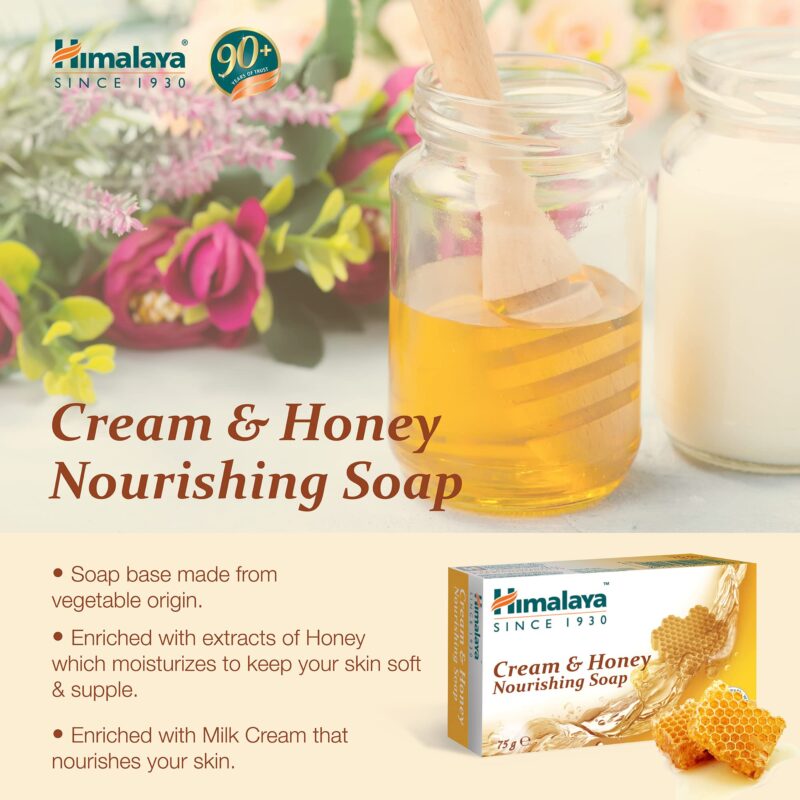 Himalaya Herbals Nourishing Cream and Honey Soap, 75gm - Image 4
