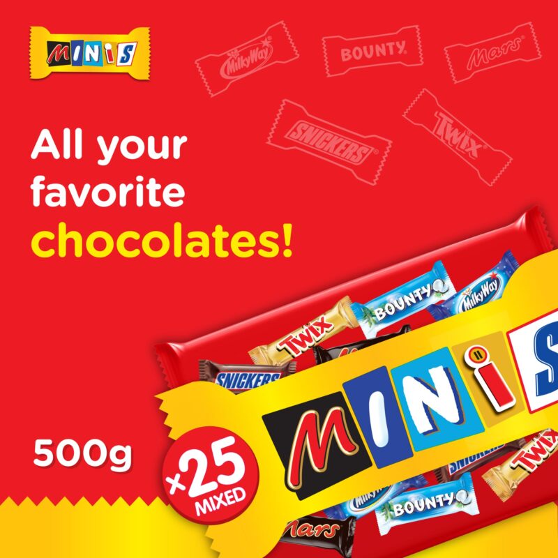 Mars Minis Assorted Chocolate Bar Pouch, 500 Gram, Orange & White - Image 7