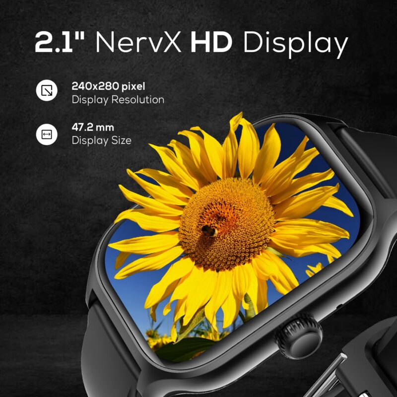 Nervfit Absolute Smart Watch with 2.1" Super Large HD Display, Waterproof, Health & Fitness Tracking, AI Assist, 5 Days Active & 15 Days Standby Battery, BT Calling, Camera & Music Contr - Image 7