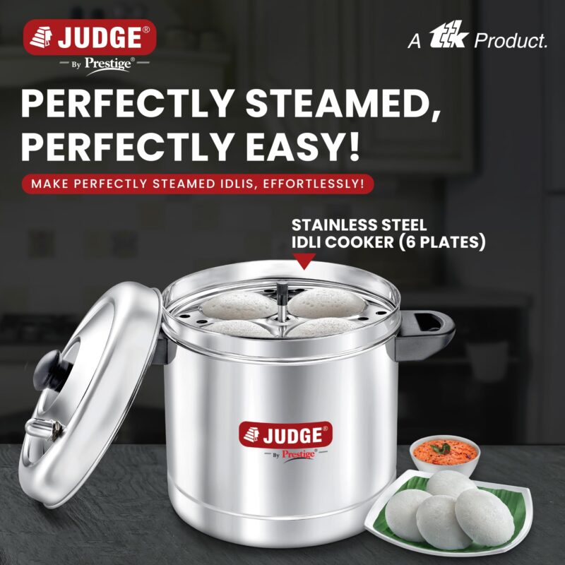 Judge by Prestige Stainless Steel Idli Cooker with 6 Plates,1.5 Liters - Image 6