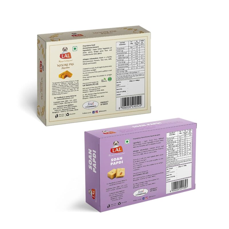 Mysore Pak Signature 400gm & Soan Papdi Premium 400gm