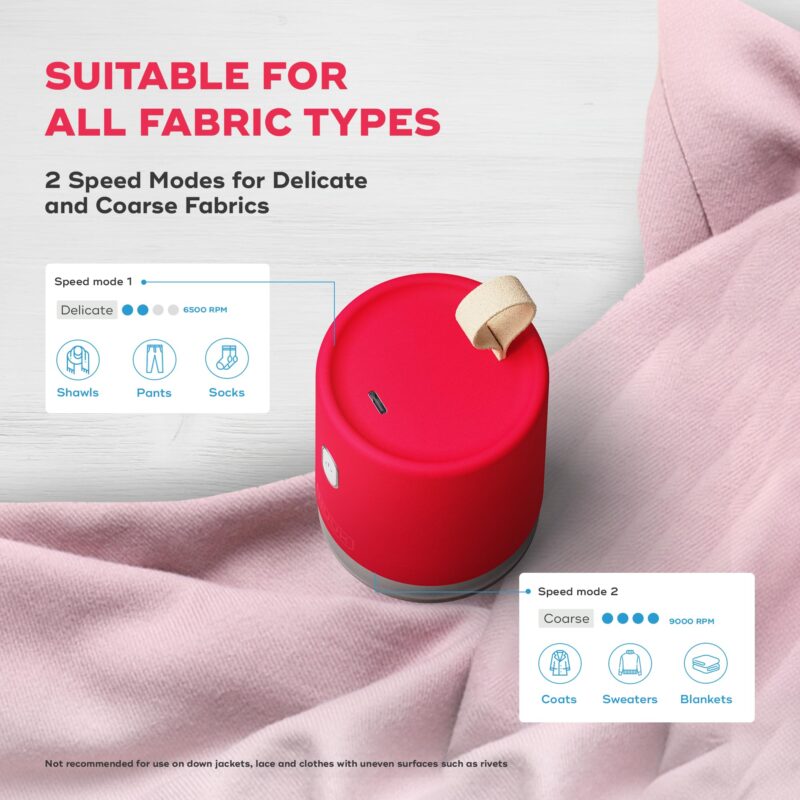 NUUK RIZZ Rechargeable Lint Remover for Clothes with FREE Storage Pouch | 2 Speed Modes For All Fabrics | 60 Min Runtime with Type-C Charging | Fabric Shaver for Woolen Sweaters, Shawls, Coats, Shirts - Image 5