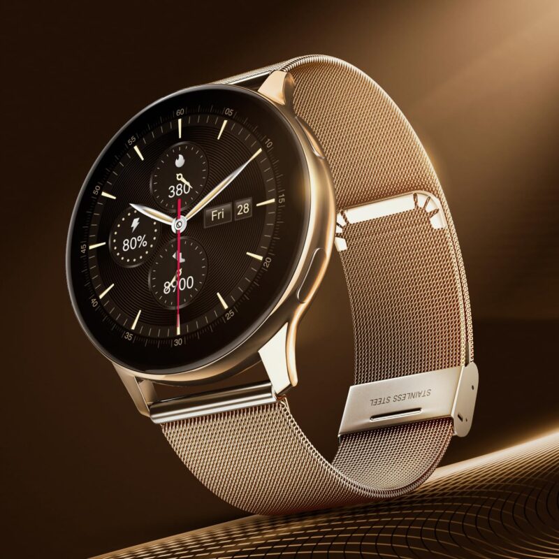 Noise Vortex Plus 1.46” AMOLED Display, AoD, BT Calling, Sleek Metal Finish with Mesh Strap, 7 Days Battery Life, All New OS with 100+ Watch Faces & Health Suite (Gold Link) - Image 2