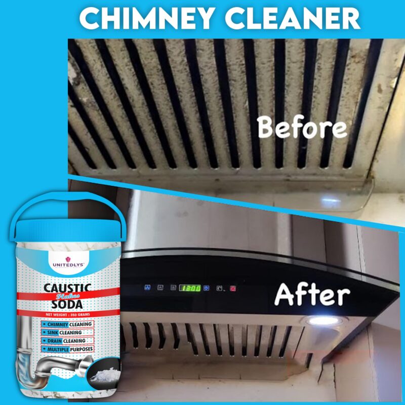 Unitedlys® Caustic Soda Drainage Block Remover 350G | Fast-Acting, Non-Toxic & Odorless Drain Cleaner Powder | Caustic Soda for Drain Cleaning | Sink Cleaner, Drain Pipe Cleaner & Drainage Cleaner - Image 8