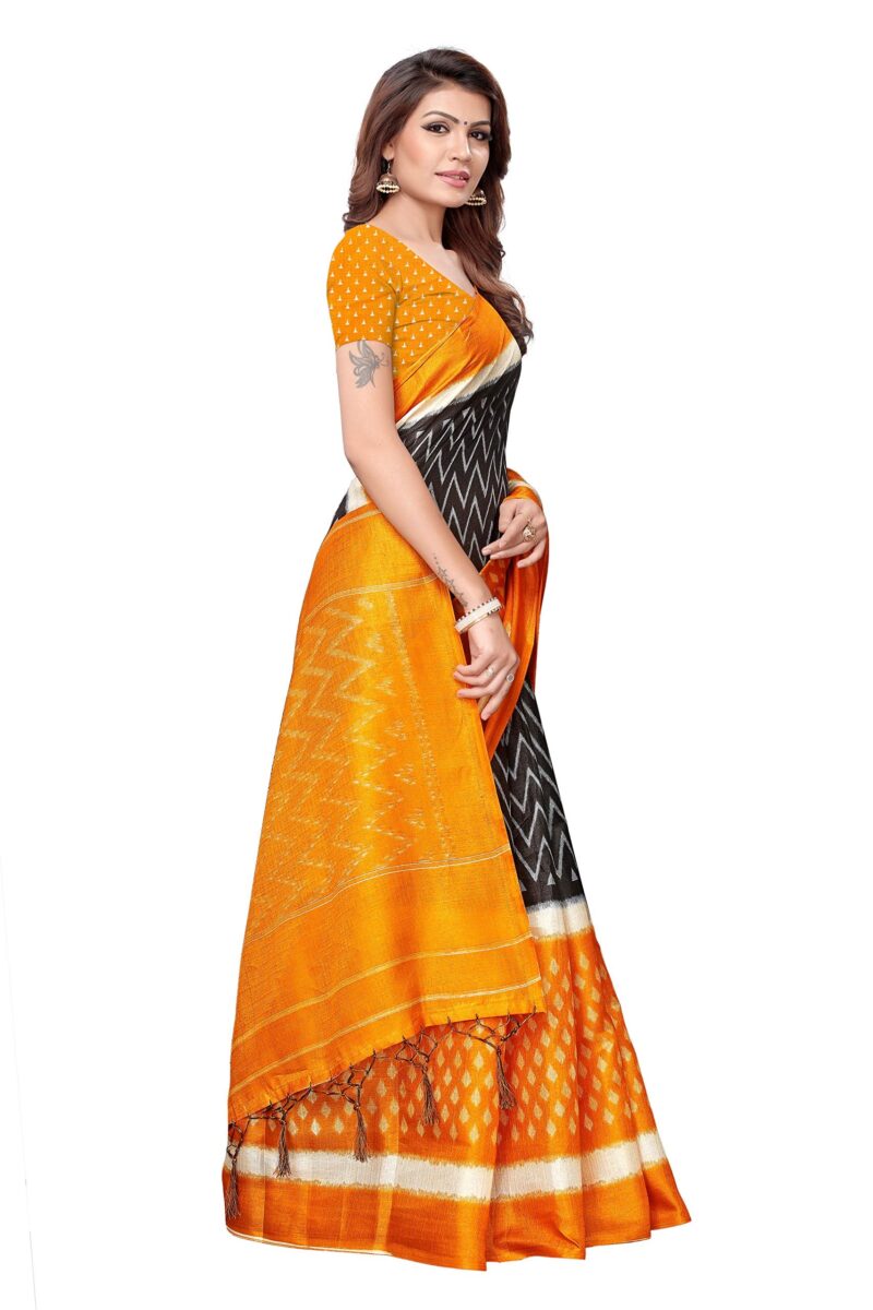 Yashika women's Georgette light weight saree with blouse piece (Multi-Color_Free_Size) SDPL-SNAP MUSTARD - Image 4