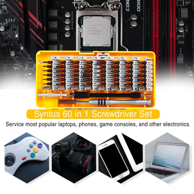 DOCOSS 60 in 1 Precision Magnetic Screw driver tool kit For Mobile Phone, Laptop and Househlold Repair With with S2 Steel & 56 Bit Set - Image 5