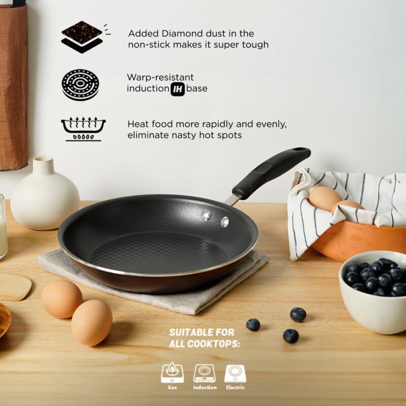 Meyer Merlot Aluminium Non-Stick Frypan | Frying Pan | Omlette pan | Fry pan with Stick Handle | Small Pan | Egg Pan | Gas and Induction Compatible| 100% Toxic Free, 24cm/ 1.64 Liters - Image 9