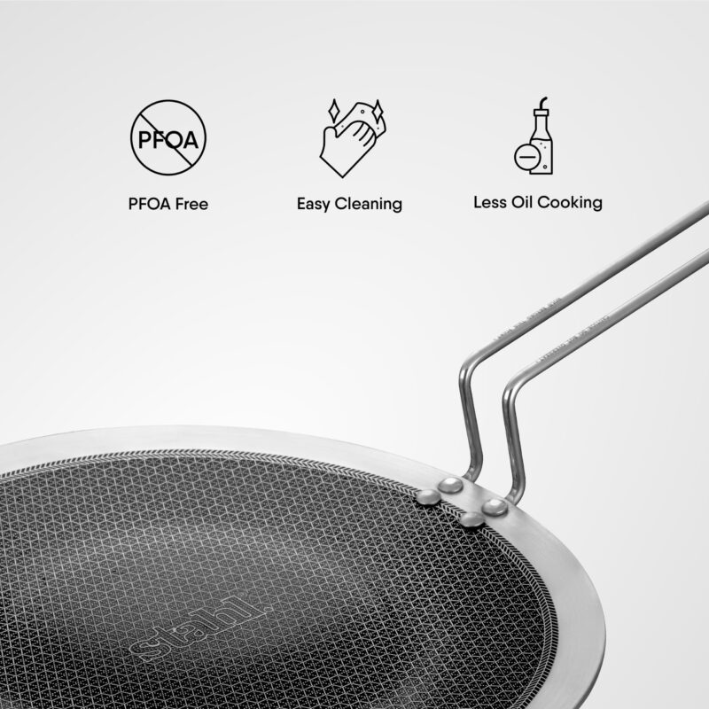 Stahl Artisan Hybrid Triply Roti Tawa, Tawa Induction Base, Non Stick Pan, Stainless Steel Scratch Resistant Roti Tava, 25 cm - Image 4