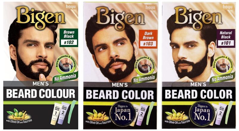 Bigen Beard Color For Men, Natural Black B101, 40g & Beard Color For Men, Brownish Black B102, 40g & Beard Color For Men, Dark Brown B103, 40g