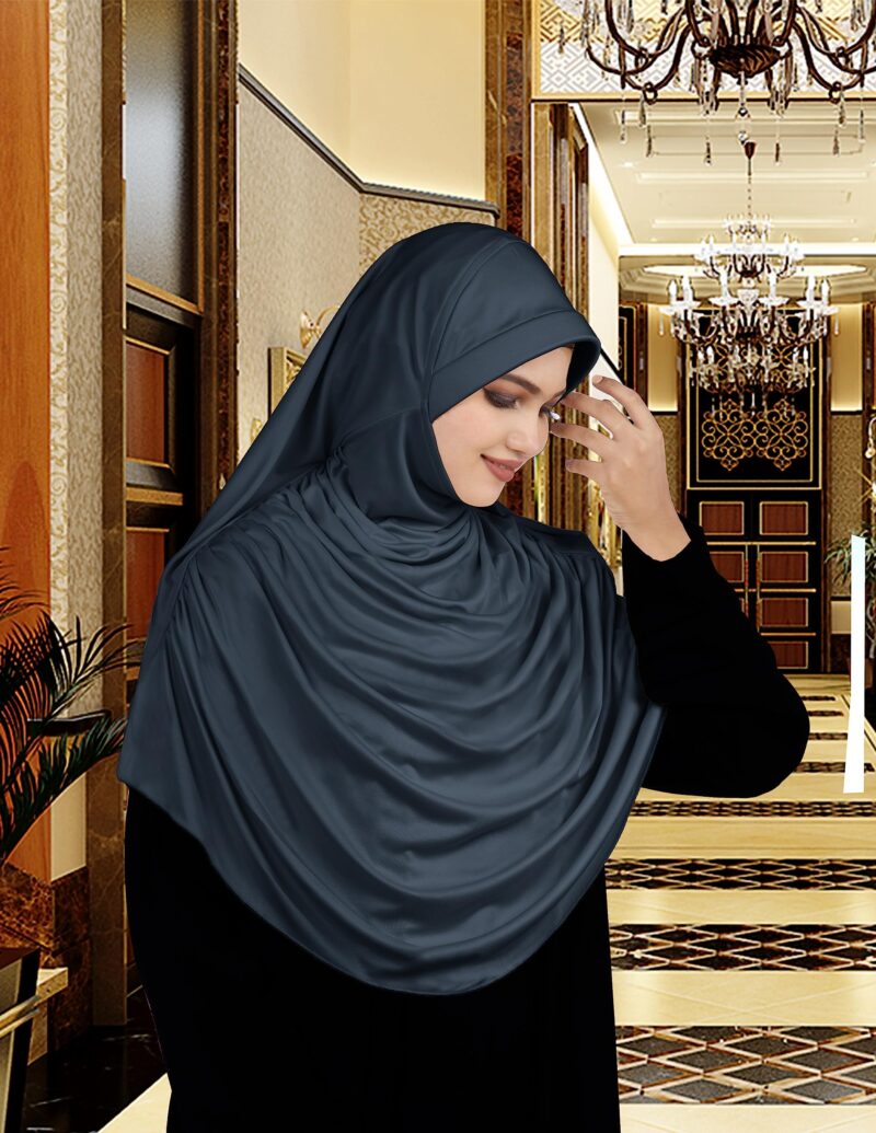 Mehar HIJAB'S MUSLIM MODEST WOMEN'S FRILLED STYLISH HIJAB FAEEZAH (Grey, X-Large) - Image 8