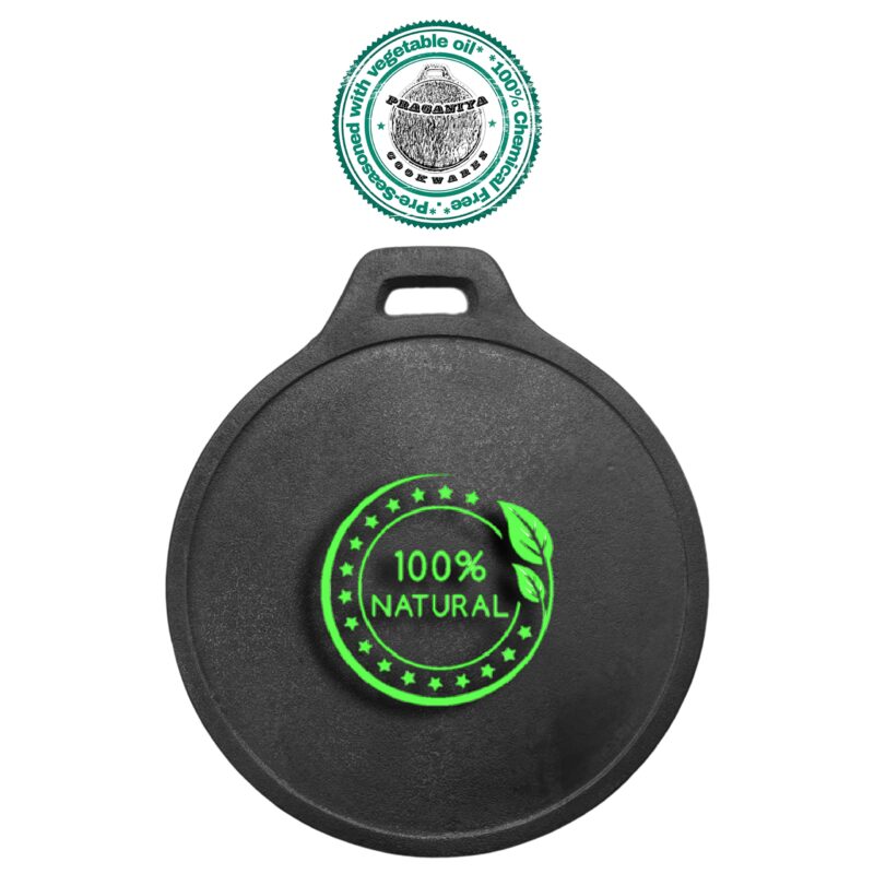 PRAGANIYA COOKWARES TAWA Cast Iron Dosa/Dosa kallu 10 inch Pre-Seasoned Black - Image 7