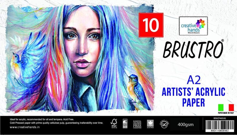 Brustro Artists' Acrylic Paper 400 Gsm A2 (10 Sheets) - Image 3