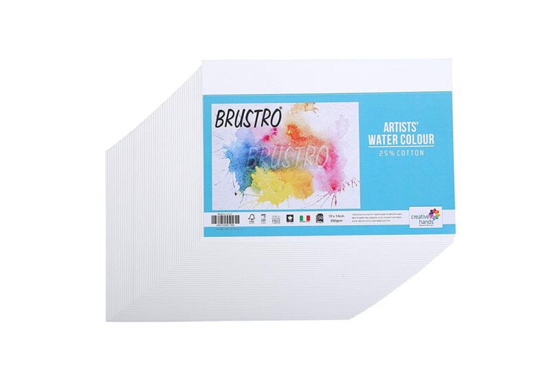Brustro Artists' Watercolour paper 25% Cold Pressed 300 GSM 50 SHEETS. Size 10 X 14 cm - Image 3