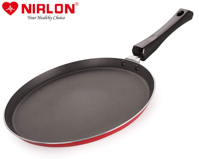 Nirlon Aluminum Non Stick Gas Stove Compatible Flat Dosa Tawa with Bakelite Handle 24cm[26mm Classic_Flat Tawa10] - Image 6