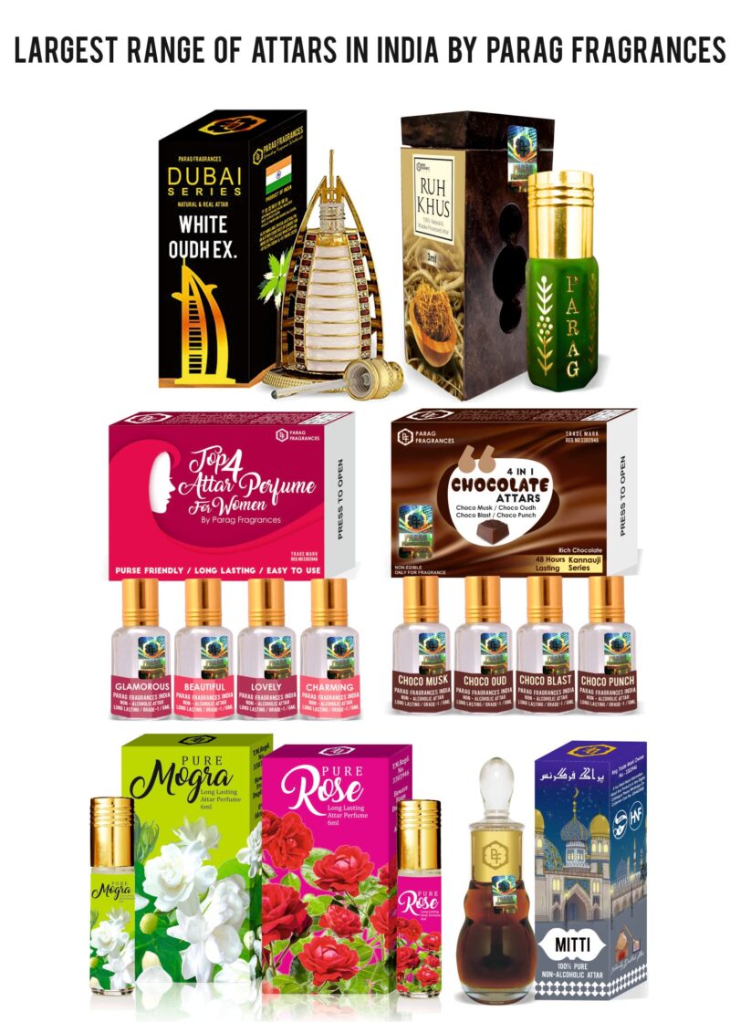 Parag Fragrances Natural & Premium Liquid Attar Gift Pack For Unisex (Kannauji 6 In 1) - Multiple - Image 5