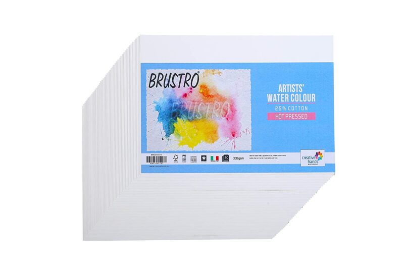 Brustro Artists' Watercolour paper 25% Hot Pressed 300 GSM 50 SHEETS. Size 10 X 14 cm - Image 2