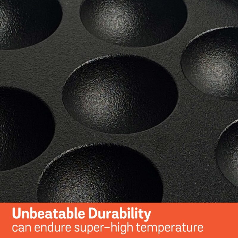 Meyer Pre Seasoned Cast Iron 7 Cavity Appam Patra Paniyarakkal | Paniyaram | Appam Pan | Pan Cake Maker | Appam Maker | Ponganal Maker | Kuzhi | Paddu with Single Handle, 20cm, Black - Image 3