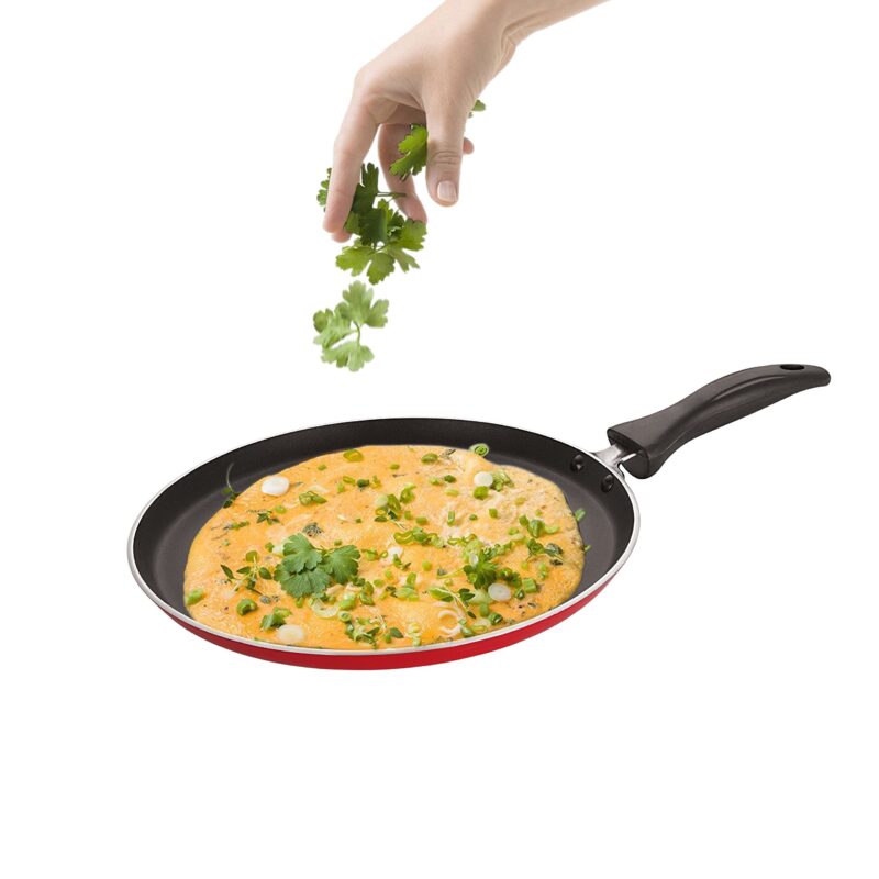 NIRLON Non-Stick Aluminium Cookware Set, 2-Pieces, Red (3.2 FT+CT) - Image 3